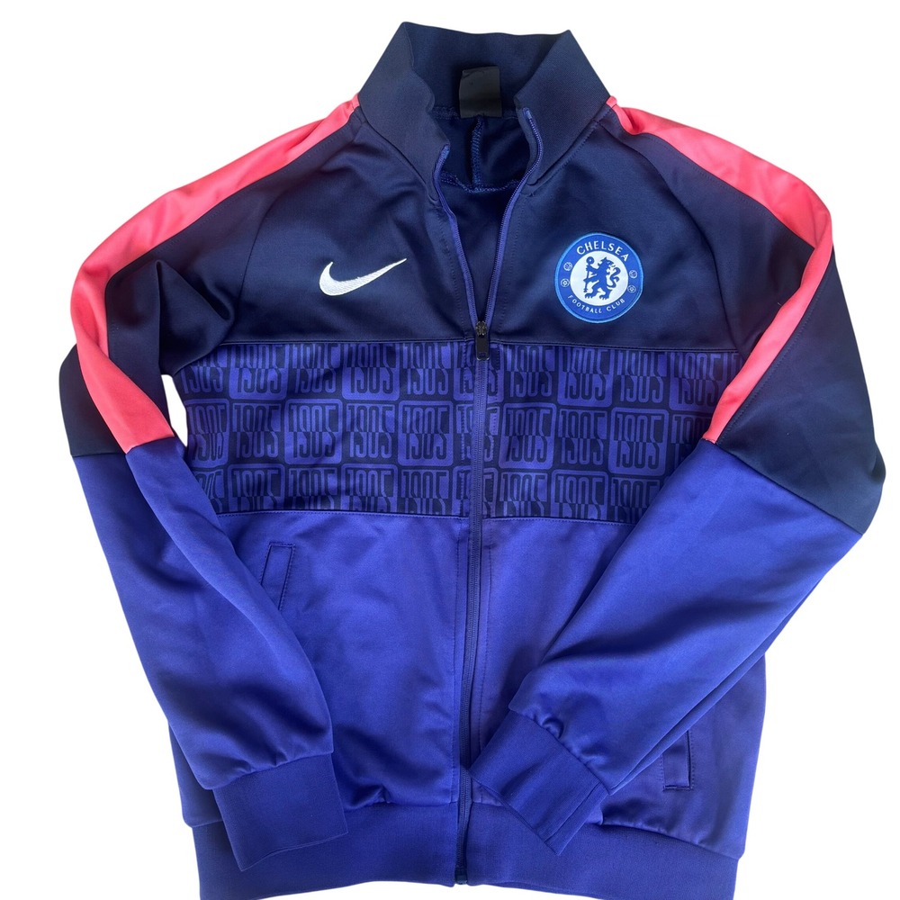 Nike Chelsea FC Dri-FIT Training Zip Up Track Jacket Navy Blue Pink Mens Small - Picture 1 of 7